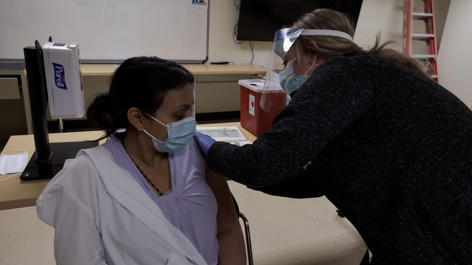First vaccine at the San Mateo Medical Center